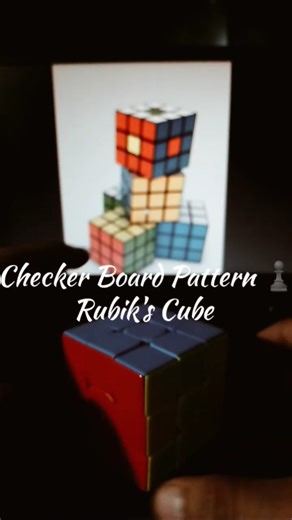 Rubik's Cube Checkerboard Pattern ♟️🔥 #shorts #rubikscube #satisfying #viral