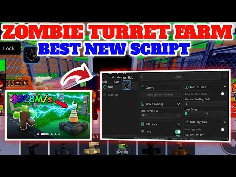 Zombie Turret Farm Script - AUTO KILL AURA | AUTO ROLL | AUTO UPGRADES | AUTO COLLECT AND MORE!