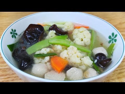 RESEP SAYUR SOP KEMBANG KOL JAMUR KUPING PRAKTIS SEDERHANA DAN NIKMAT