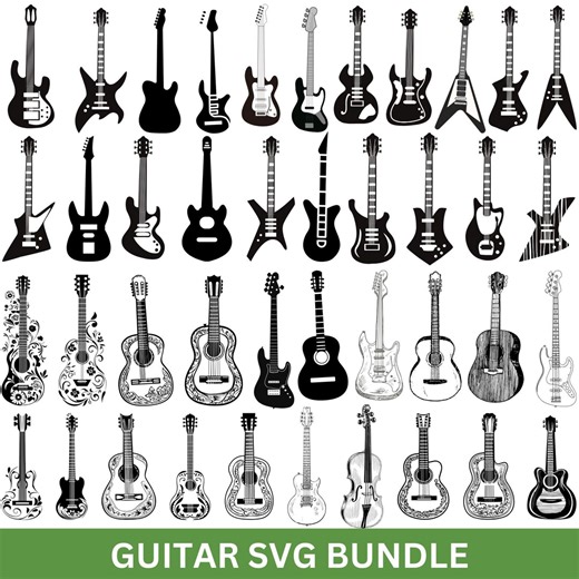 Guitar SVG PNG Bundle, Music Clipart (digital Download) - Etsy