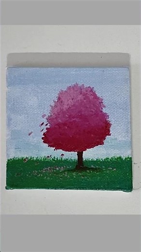Pink Tree #painting #acrylicpainting #paintingshorts #pinktree #easypainting #paintingforbeginners