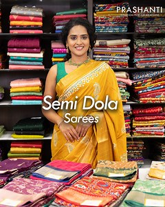 Shop Semi Dola Sarees @ Rs.590/- Now; 👉 How to Order: Click Here - https://www.prashantisarees.com/collections/semi-dola-sarees OR Search " Semi Dola Sarees " on our website www.prashantisarees.com Select Sarees ➡️ Add to Cart ➡️ Checkout➡️ Complete Payment..!!! Every day new arrivals. Knowledge series. Celebrities in Prashanti. Rewind & more. #PrashantiSarees #PrashantiExclusive #TimelessWithPrashanti #PrashantiSilks #PrashantiStyle #EleganceByPrashanti #SareesOfPrashanti #PrashantiTradition #