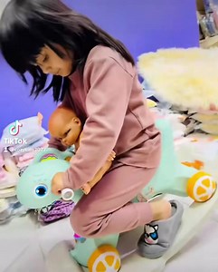 KIDS PLAYING MUSICAL RIDING ROCKING HORSE  ✅ Suitable for 6 months...