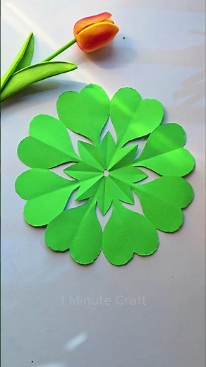 Quick paper craft 💚 Easy 3D paper craft #crafting #diy #papercraft