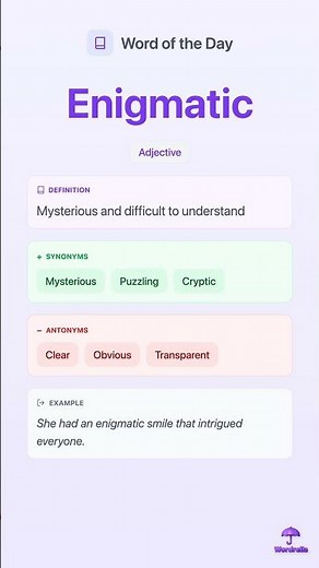ENIGMATIC - Word of the Day | Learn English Vocabulary | Wordrella