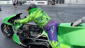 24K views · 786 reactions | The goal is to go straight as "Hulk" tests a new 1,500 horsepower Top Fuel Motorcycle! | CycleDrag | Facebook