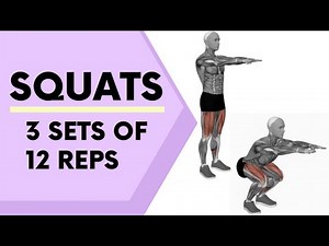 Squats Workout | 3 Sets of 12 Reps for Stronger Legs and Glutes