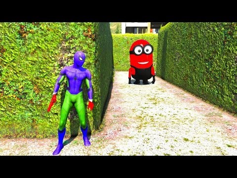 GTA 5 Epic Ragdolls RED SPIDERMAN VS RED MINION VS GREEN MINION (Euphoria Physics & Funny Fails)#3