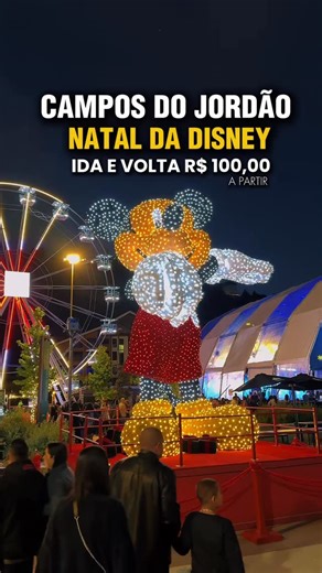 Larissa e Luís | Guiadestinossp on Instagram: "NATAL DISNEY Campos do Jordão está com o Natal Iluminado Disney, com Mickey gigante, neve artificial, a cidade inteira está decorada com essa época mais gostosa do ano E para aproveitarmos tudo isso, fomos com a @dellucasturismooficial que faz viagens bate e volta com roteiro incríveis com guias a partir de R$ 100,00 Se você já quer viver tudo isso também já chame eles pois tem algumas disponíveis @dellucasturismooficial #natal #disney #viagem #camp