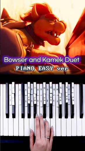 Super Mario Bowser and Kamek 😈 Easy to play with 18 piano keys 🎹