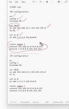 3.EIGRP Configuration in notepad