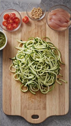 Chicken Pesto Zucchini Noodles | Easy High-Protein Low-Carb Dinner #bariatric