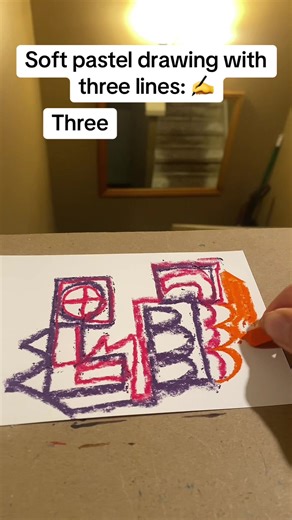Easy Soft Pastel Drawing with Three Lines