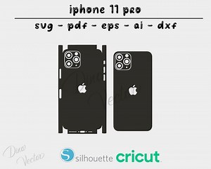 Apple iPhone 11 Pro Skin Template - Cricut Vector Cut File - Wrap Template - Silhouette - Cameo - SVG - PDF - Dxf - Eps - Etsy UK