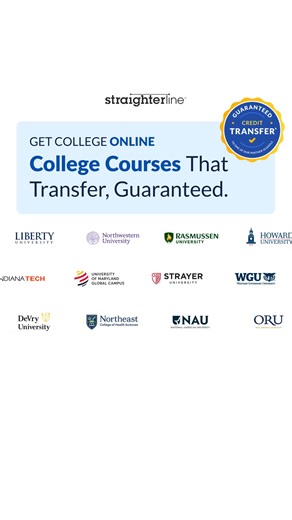 3.2K views | ✅Guaranteed college credit transfer to 180+ schools! Start online, finish anywhere. Get started today! | StraighterLine | Facebook
