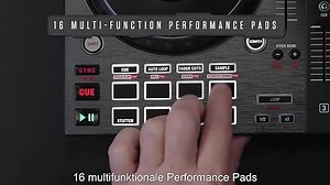 Numark NS4FX 4-Kanal DJ Controller Pult, Touch-Jogwheels mit Display, Pads und Effekten, Booth- und Main-Ausgänge, Serato DJ Lite Enthalten