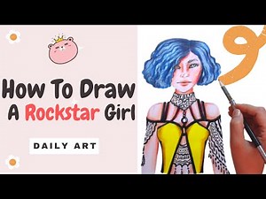 How to Draw a Rockstar Girl | Punk Style Girl | Step by Step