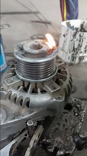 Alternator pulley welding