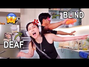 BLIND, MUTE, DEAF COOKING CHALLENGE !? 😓【Challenge Vlog】