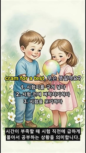 영어 필수 관용구 1000 개 프로젝트: cram for a test