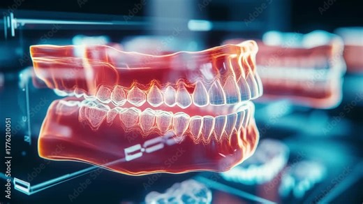 Cutting edge 3D dental imaging that showcases intricate details of teeth and jaw structure using advanced software for analysis