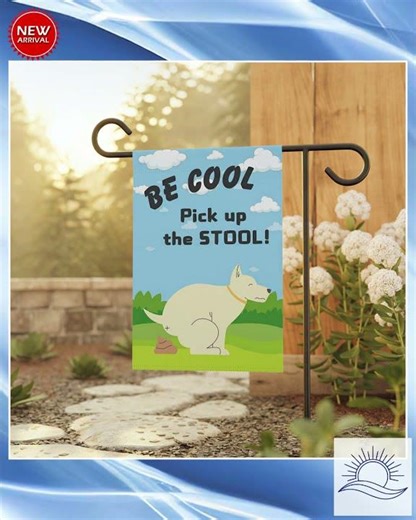 Funny Dog Poop Garden Flag: Double Sided Yard Art Decor