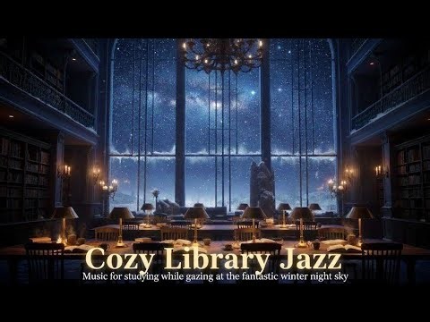 Warm Library Jazz for Deep Study ｜ 暖かいランプの光と極寒の夜の図書館で集中BGM【図書館・作業用】