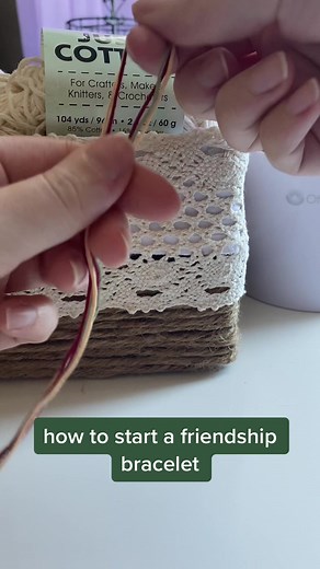 a basic loop to start your bracelet with! #friendshipbracelets #bracelets #fyp #tutorial #bracelettutorial