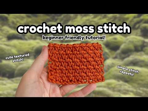 Crochet the Moss Stitch! 🍃 | Easy Beginner Textured Stitch | Ashten Stitches