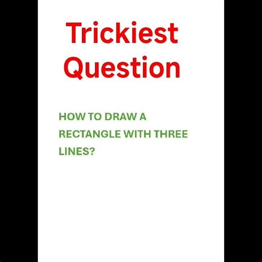 How to Draw a Rectangle with Three Lines? #mathstricks