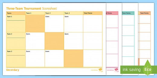 Netball: Tournament Score Sheets Resource Pack