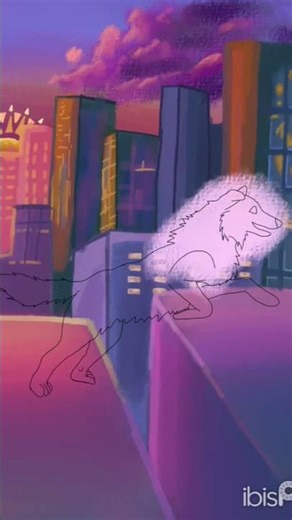 Illustration of a wolf running #fantasy #fantasyart #cartoonanimals #whimsical #imaginaryworlds