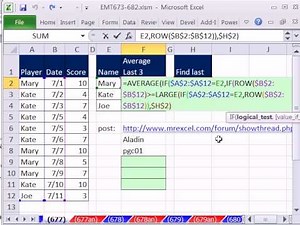 How to Average the last three values for an entity in Excel