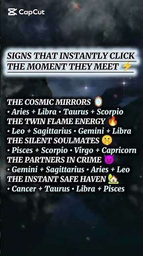 SIGNS THAT INSTANTLY CLICK THE MOMENT THEY MEET ⚡‎#shorts #viral #zodiac #trending