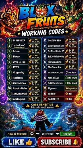 🔥 24 WORKING BLOX FRUITS CODES in 2026! FREE 2X XP + STAT RESET! 😱