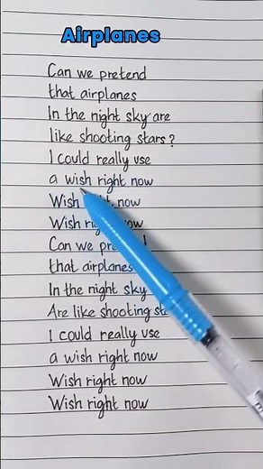 Airplanes - B.o.B feat Hayley Williams #lyrics #songlyrics #airplanes #bob #handwriting #song #trend