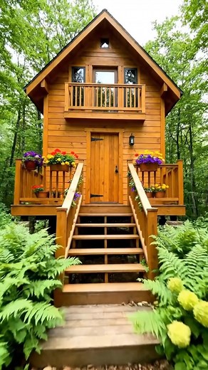 Could You Live in a Tiny Cabin Like This? Small in size but big in peace — this off-grid tiny cabin proves that less can truly be more. With natural wood, clean design, and quiet surroundings, it’s the perfect space for slow mornings and simple living. 🌲 2️⃣ Title: | Mountain Cabin