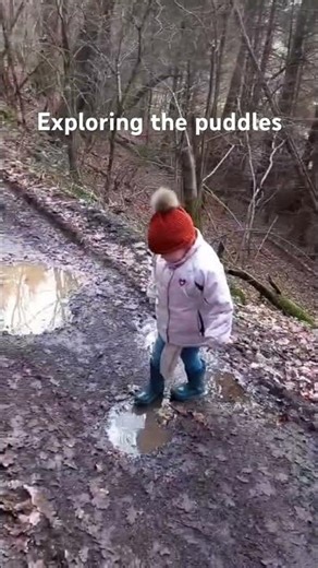 Little explorer jumping in Puddles. #fyp #NatureMoments #ChildhoodOutside #UneditedLife