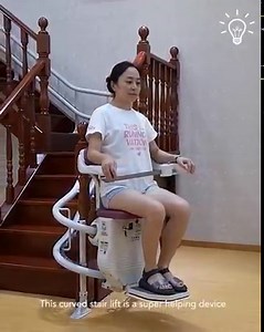 This curved stair lift makes a nice & helping device | Home Best Accessories