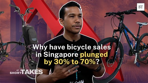 5.3K views · 33 reactions | Demand for bicycles in Singapore hit a fever pitch during the pandemic, but sales have fallen by up to 70% in 2024, mirroring a global trend as some retailers resort to store closures and cutting prices to stay afloat. Read more here: https://bt.sg/GDjc | The Business Times | Facebook