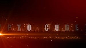 crypto currency symbol with light effect background