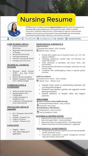 Nursing Resume template