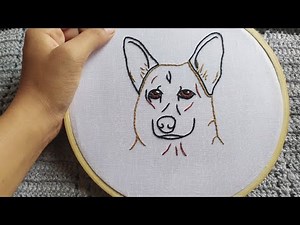 GERMAN SHEPHERD - Dog Hand Embroidery Pattern || Easy Embroidery For Beginners