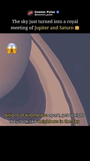 A Royal Meeting of Jupiter and Saturn! 👑😱 #shorts #trending #viral #space #spacefacts #moon #cosmos