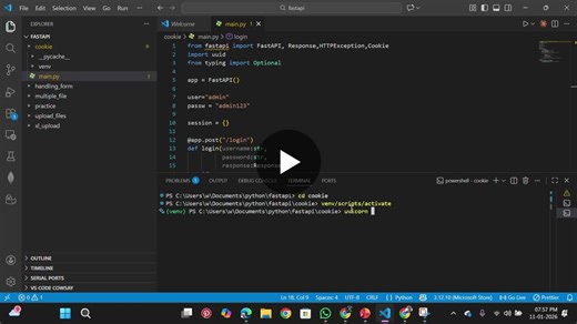Building a Session-Based Auth System with FastAPI and Cookies | JAYANTH R posted on the topic | LinkedIn