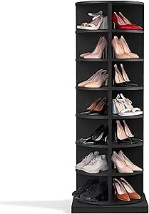 EconoHome 360° Rotating Shoe Rack 7-Tiers Organizer Spinning shoe rack, Rotating shoe Organizer tower Holds Up to 35 Pairs of Shoes, Shoe Storage Shelf for Entryway Living Room Hallway Shoe Cabinet
