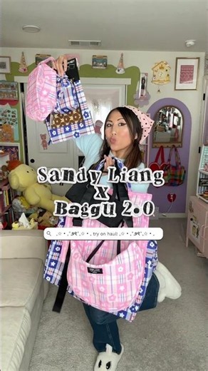 sandy liang x baggu try on haul! 🌟💫🎀