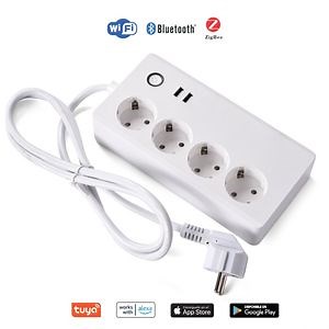 EU-Compatible Smart WiFi Extension Socket with Dual USB Ports