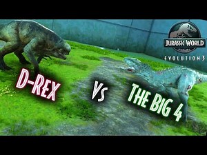D-Rex vs The Big 4! 🦖💀 Rexy, Giga, Spino & Indominus Battle Royale | JWE3