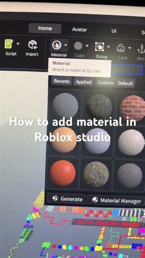 How to add material in Roblox studio